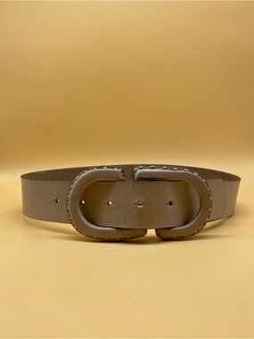 TAMI beige buckle hook leather belt XS - 0021XZ